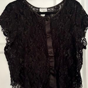 Lace & satin shorty pajama set